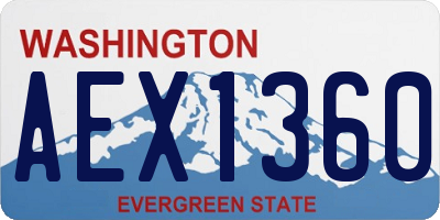 WA license plate AEX1360