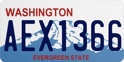 WA license plate AEX1366
