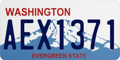 WA license plate AEX1371