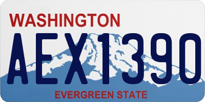 WA license plate AEX1390