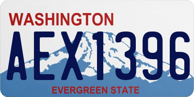 WA license plate AEX1396