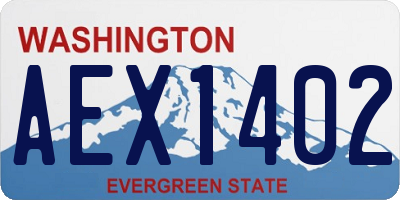 WA license plate AEX1402