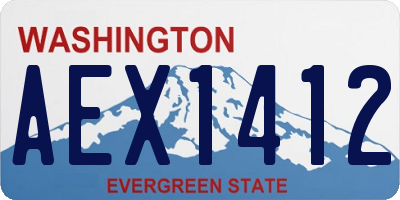 WA license plate AEX1412
