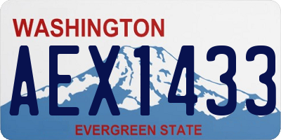 WA license plate AEX1433