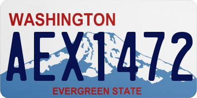 WA license plate AEX1472
