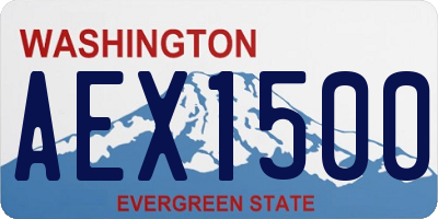 WA license plate AEX1500