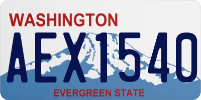 WA license plate AEX1540