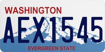 WA license plate AEX1545
