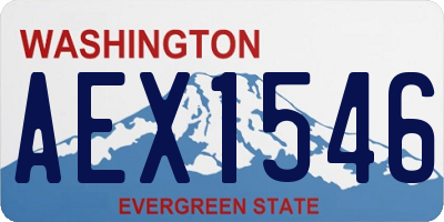 WA license plate AEX1546