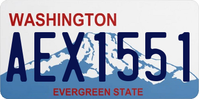 WA license plate AEX1551