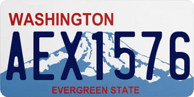 WA license plate AEX1576