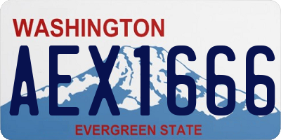 WA license plate AEX1666