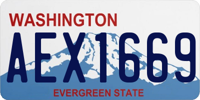 WA license plate AEX1669