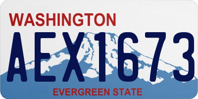 WA license plate AEX1673
