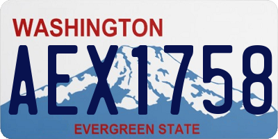 WA license plate AEX1758