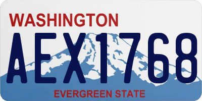 WA license plate AEX1768