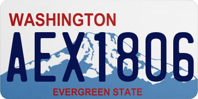 WA license plate AEX1806