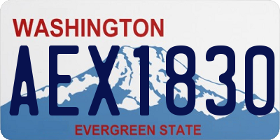 WA license plate AEX1830