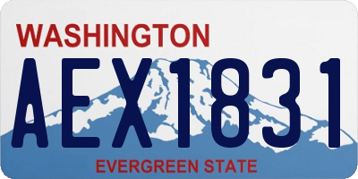 WA license plate AEX1831