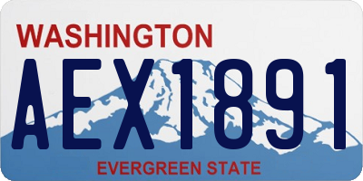 WA license plate AEX1891