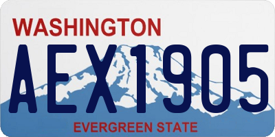 WA license plate AEX1905