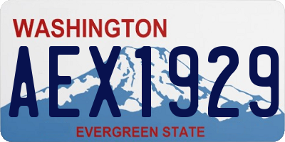 WA license plate AEX1929