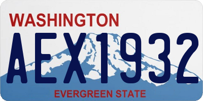 WA license plate AEX1932