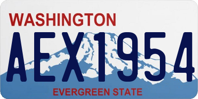 WA license plate AEX1954