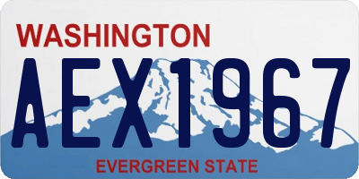 WA license plate AEX1967