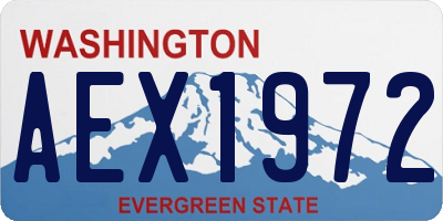 WA license plate AEX1972