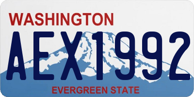 WA license plate AEX1992