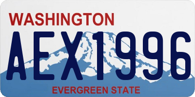 WA license plate AEX1996