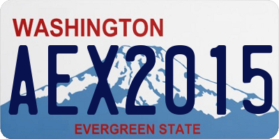 WA license plate AEX2015