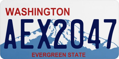 WA license plate AEX2047