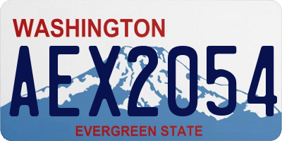 WA license plate AEX2054