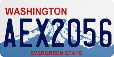 WA license plate AEX2056