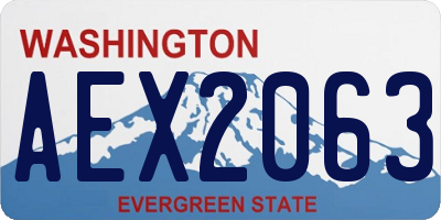WA license plate AEX2063