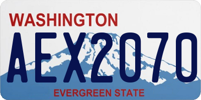 WA license plate AEX2070