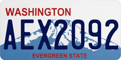 WA license plate AEX2092