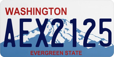 WA license plate AEX2125