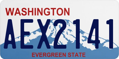 WA license plate AEX2141