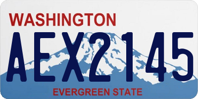 WA license plate AEX2145