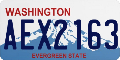 WA license plate AEX2163