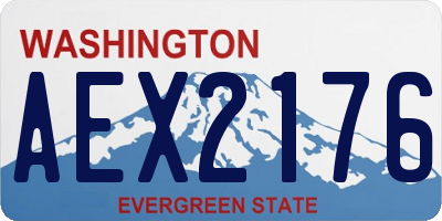 WA license plate AEX2176