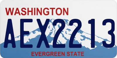 WA license plate AEX2213