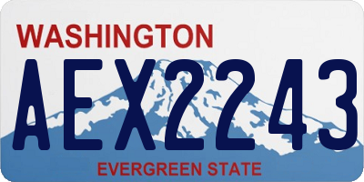 WA license plate AEX2243