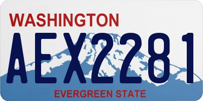 WA license plate AEX2281