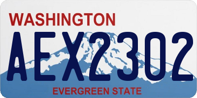 WA license plate AEX2302