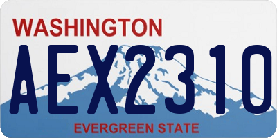 WA license plate AEX2310