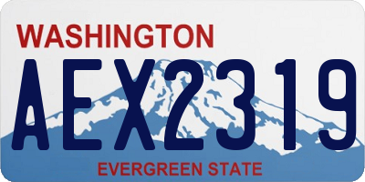 WA license plate AEX2319